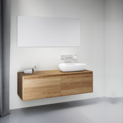 ארון אמבטיה תלוי עץ מלא
